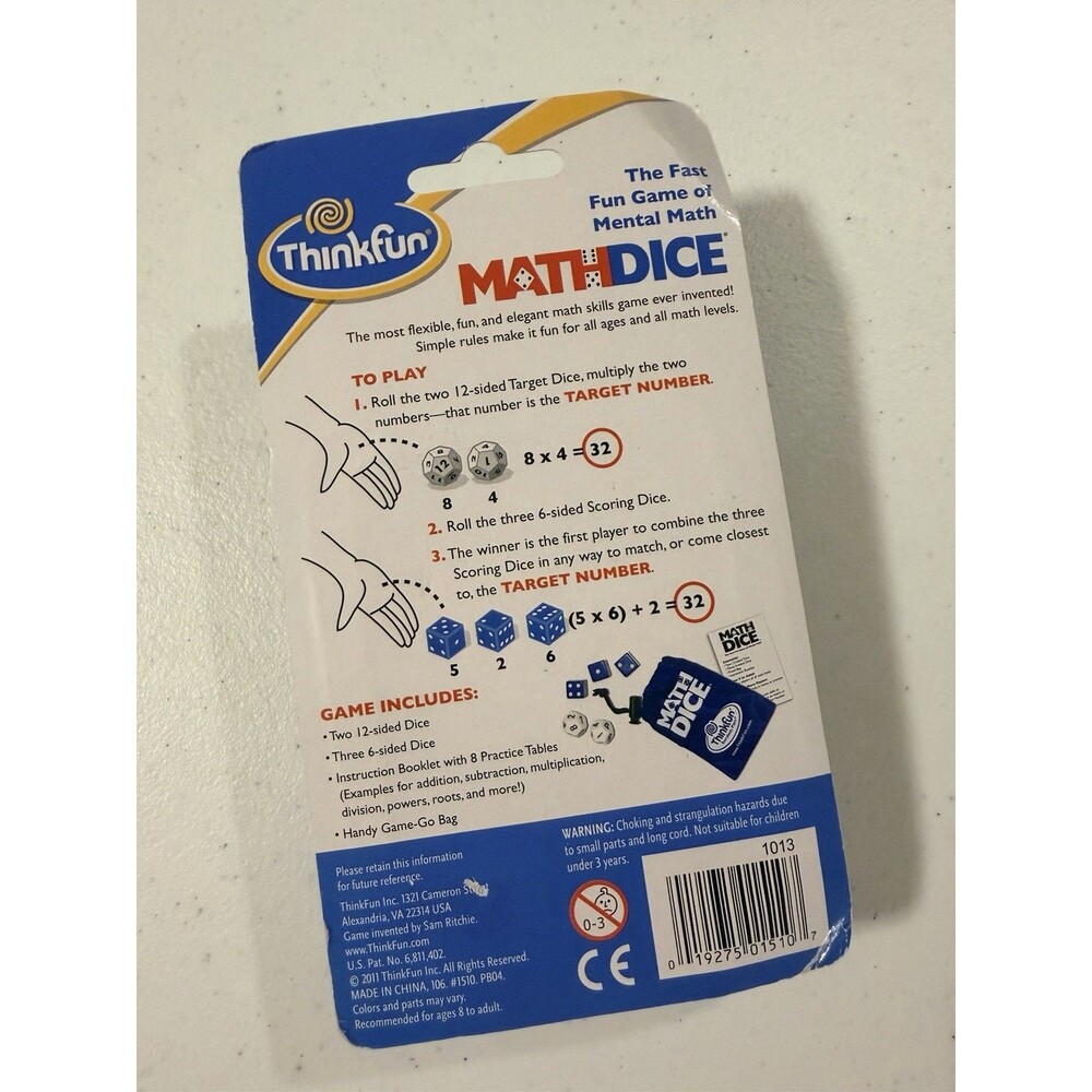 Think Fun Math Dice Learning Game- Educational/ Fun- NEW - Picture 3 of 4